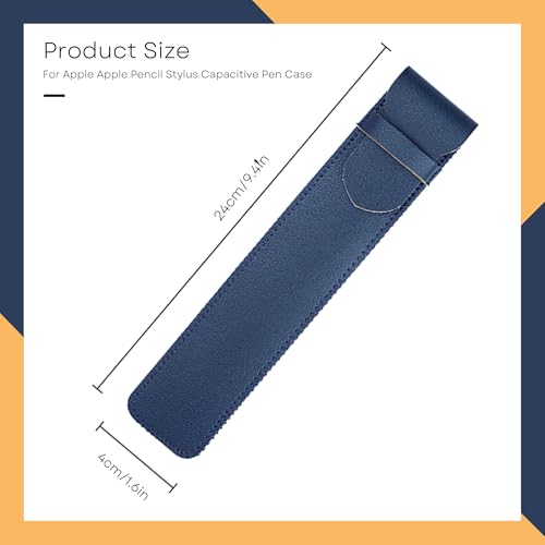 Gowloz Apple Pencil Leather Sleeve Case – Protective Holder Pouch for Apple Pencil 1st & 2nd Generation | Slim Lightweight Stylus Cover for Scratch & Impact Protection (Blue) - Image 2
