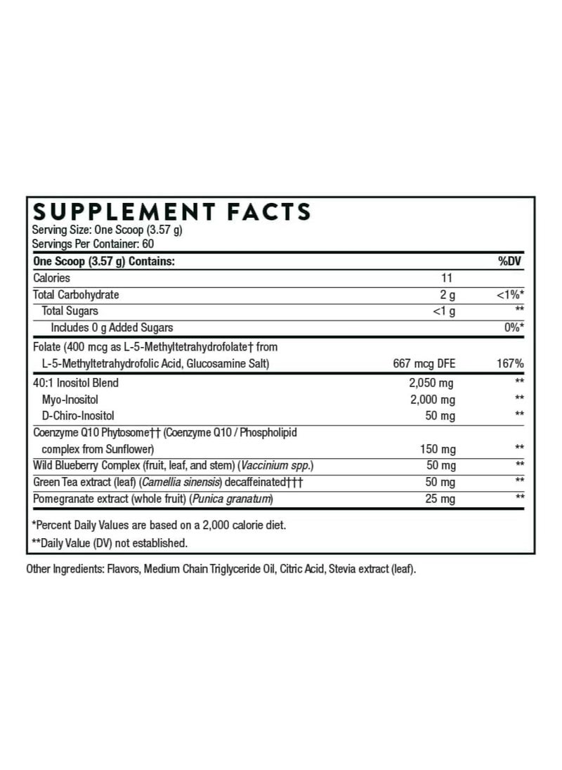 Thorne Ovarian Care Mixed Berry Flavored Inositol Blend Dietary Supplement 214 grams,7.55 OZ  - Image 2