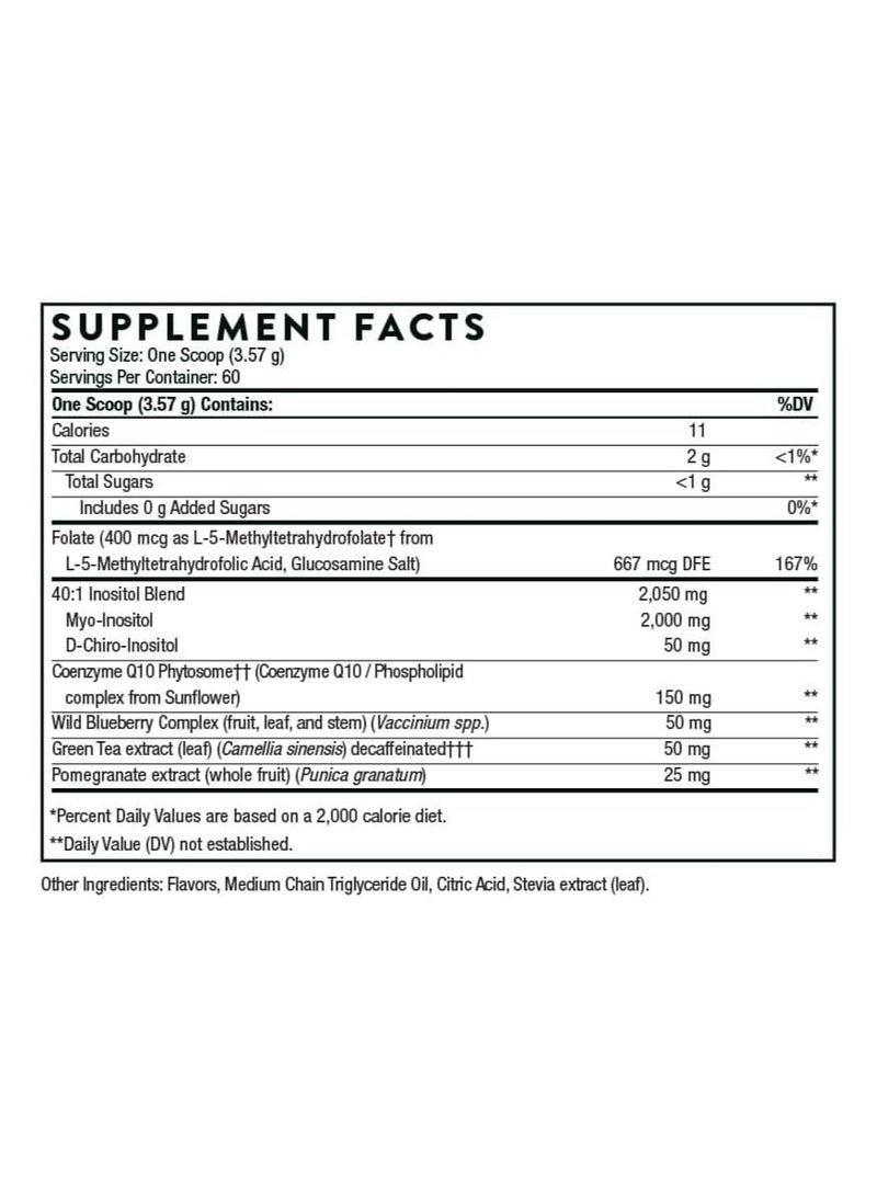 Thorne Ovarian Care Mixed Berry Flavored Inositol Blend Dietary Supplement 222 grams,7.83 OZ - Image 2