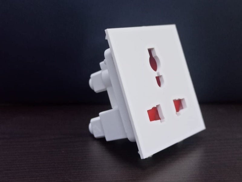 smarteefi 6A Universal Socket, Compatible with ROMA modular plates and Modular Smart Switch Boards, White - Image 2