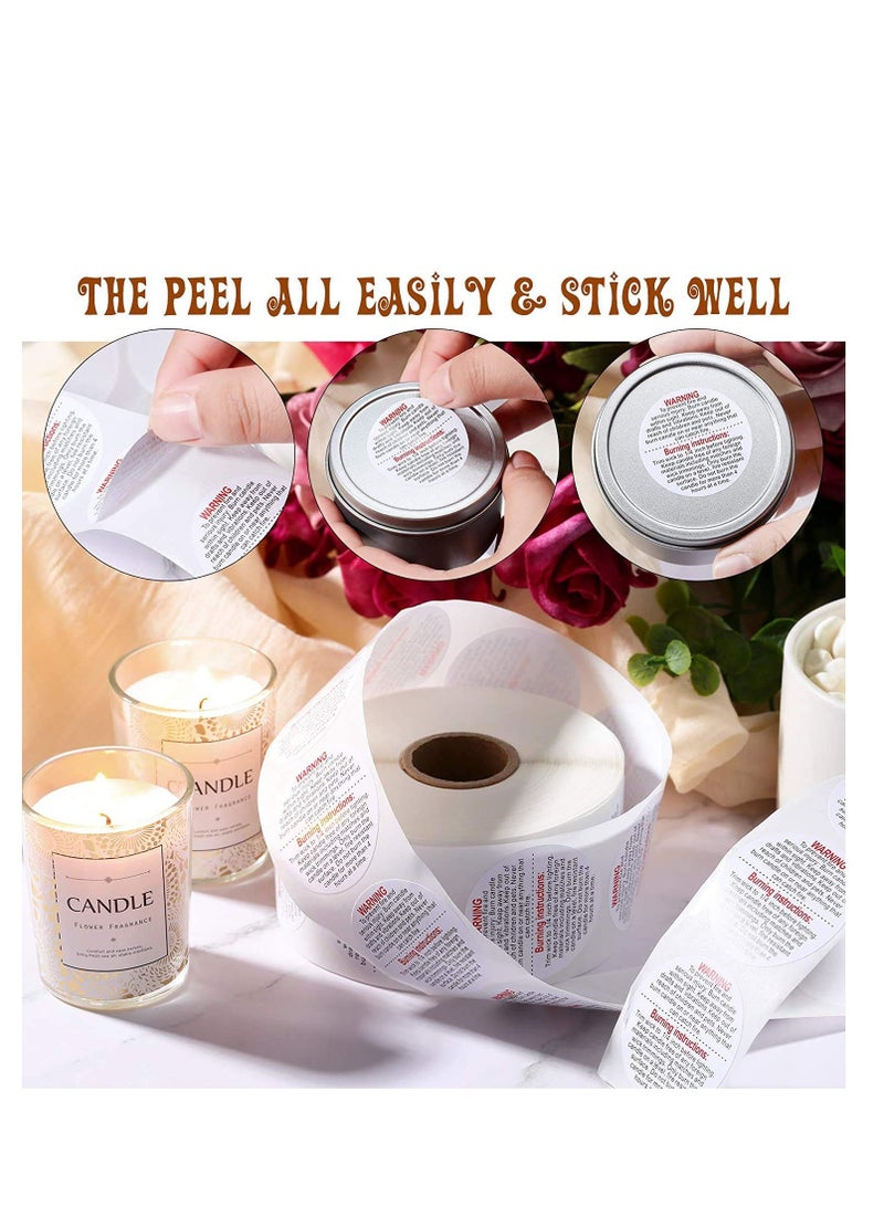 Candle Warning Labels Candle Jar Container Stickers Candle Safety Labels Candle Warning Sticker Decals - Image 2