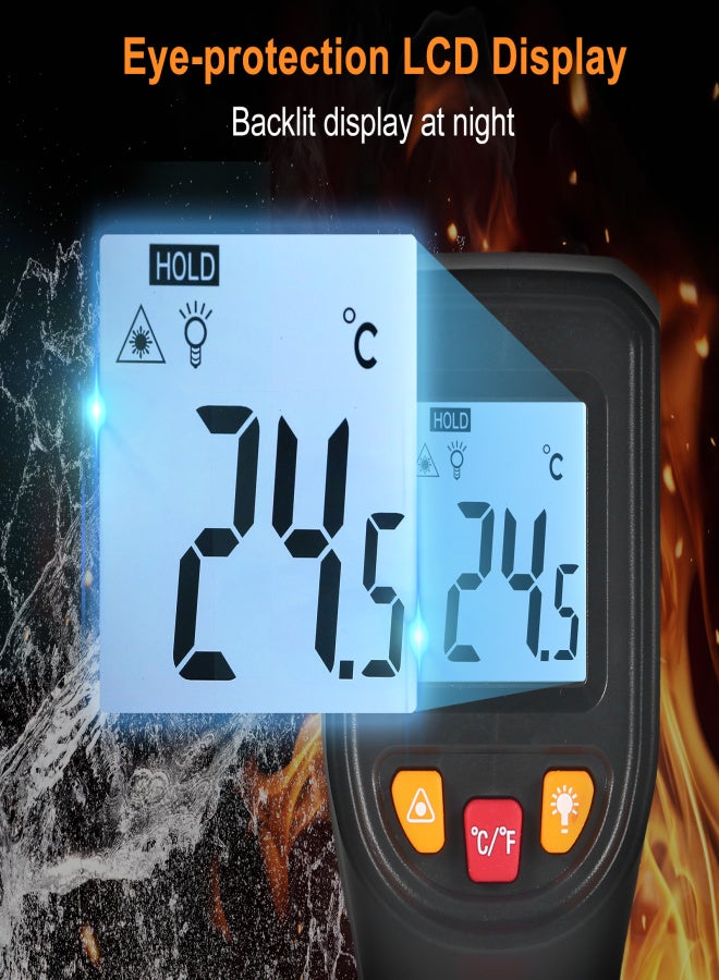 NJTY Infrared Thermometer Non-Contact Digital Temperature-50°C~600°C(-58°F~1112°F) IR Thermometer for Industrial, Kitchen Cooking, Automotive, Not for Human Body Temp - Image 5