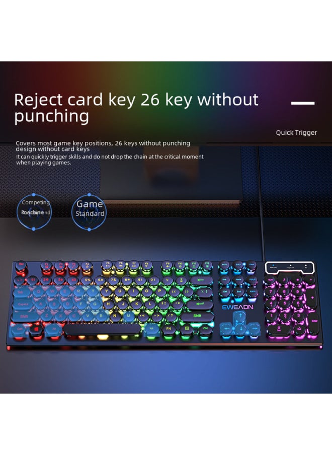 Generic - Pioneer GX30 Keyboard Mechanical Feel Wired RGB Punk E-sports Game Office Computer Peripheral Cross-border-Color:White Ice Blue Light ] - Image 1