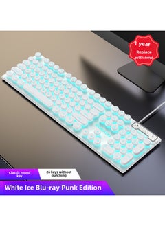 Pioneer GX30 Keyboard Mechanical Feel Wired RGB Punk E-sports Game Office Computer Peripheral Cross-border-Color:White Ice Blue Light ]
