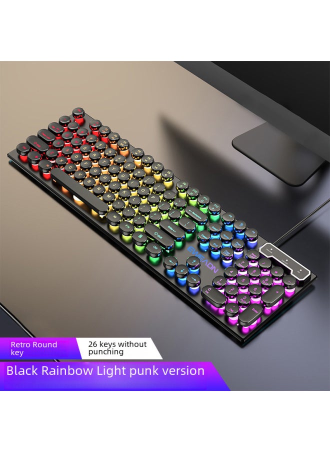 Generic - Pioneer GX30 Keyboard Mechanical Feel Wired RGB Punk E-sports Game Office Computer Peripheral Cross-border-Color:White Ice Blue Light ] - Image 1