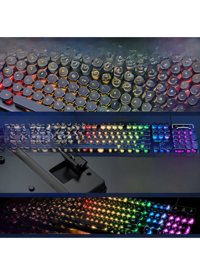 Generic - Pioneer GX30 Keyboard Mechanical Feel Wired RGB Punk E-sports Game Office Computer Peripheral Cross-border-Color:White Ice Blue Light ] - Image 1