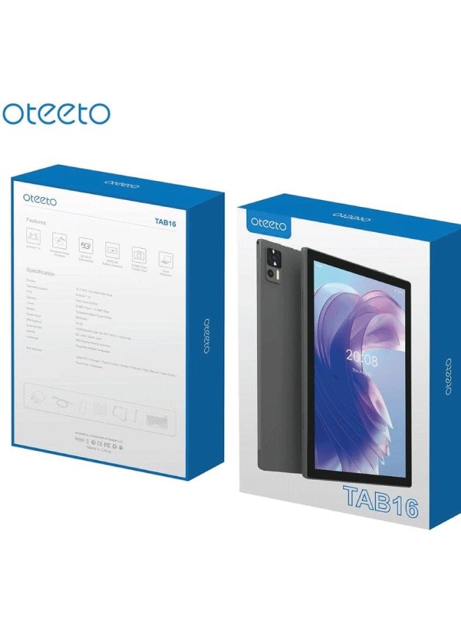 Oteeto - TAB 16 tablet/10.1 Inch IPS LCD/Octa Core 2.0GHz/Android 14/4G Connectivity/6000 mah battery/12GB + 512 GB/8 Mp front + 13 Mp rear camera/keyboard/touch pen (Gray) - Image 1