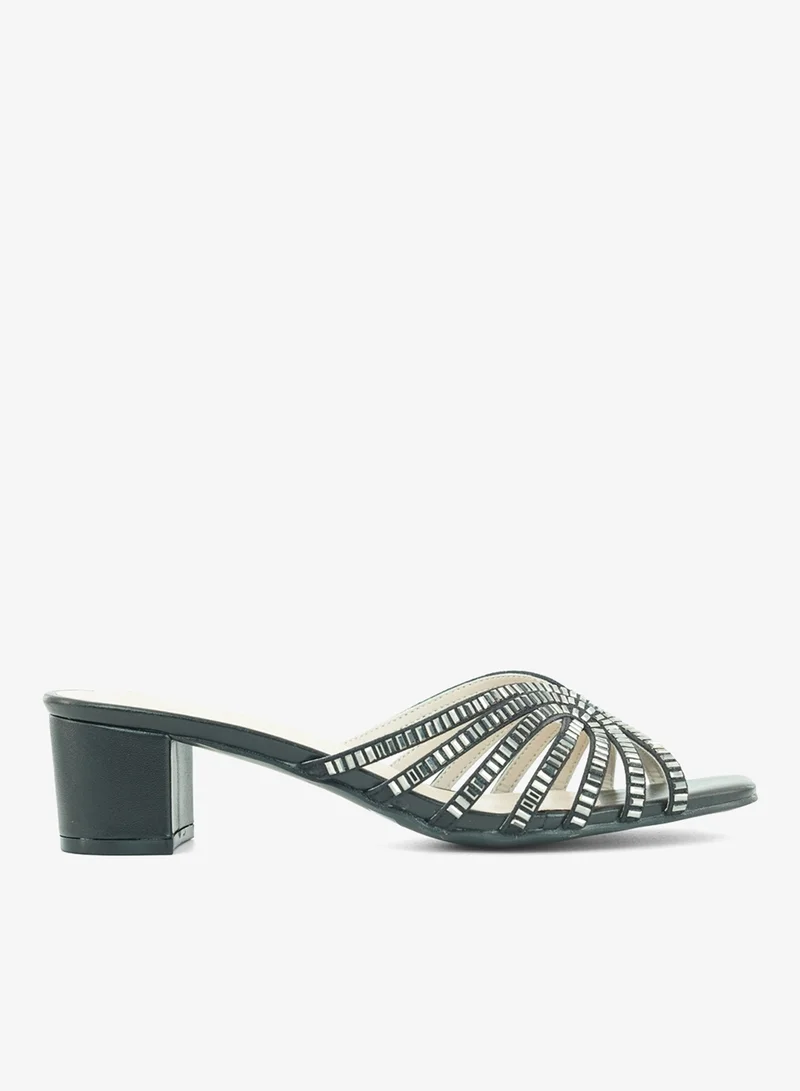 Zayna  221-301 Zayna Ladies Classic Low Block Slides 18F8827-16 Black for Women | Best Price UAE