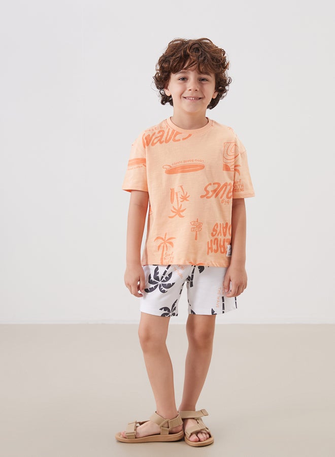 LC WAIKIKI Boys' Crew Neck Printed Cotton SS Summer  T-Shirt - Image 2