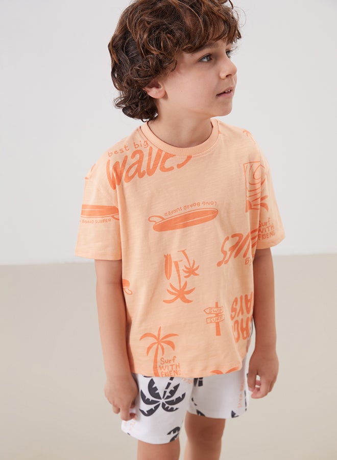 LC WAIKIKI Boys' Crew Neck Printed Cotton SS Summer  T-Shirt - Image 1