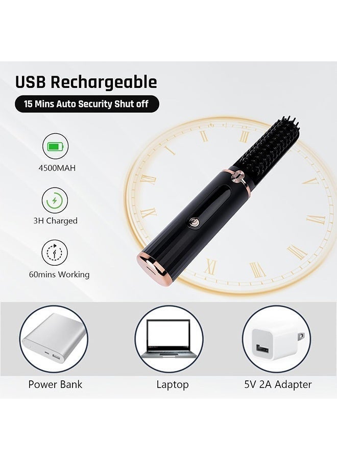 Beard Straightener for Men, Cordless Portable Heated Beard Straightening Comb with Display LCD, Anti-Scald & Ionic Technology, 15S Fast Heat up, Auto Shut Off, Portable Comb for Travel Home - Image 3