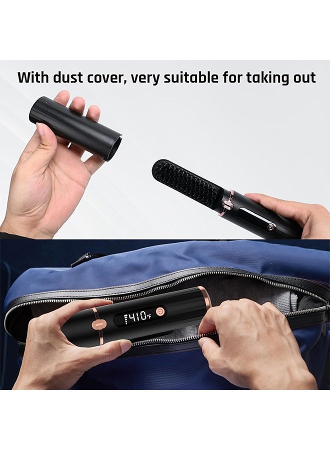 Beard Straightener for Men, Cordless Portable Heated Beard Straightening Comb with Display LCD, Anti-Scald & Ionic Technology, 15S Fast Heat up, Auto Shut Off, Portable Comb for Travel Home - Image 5
