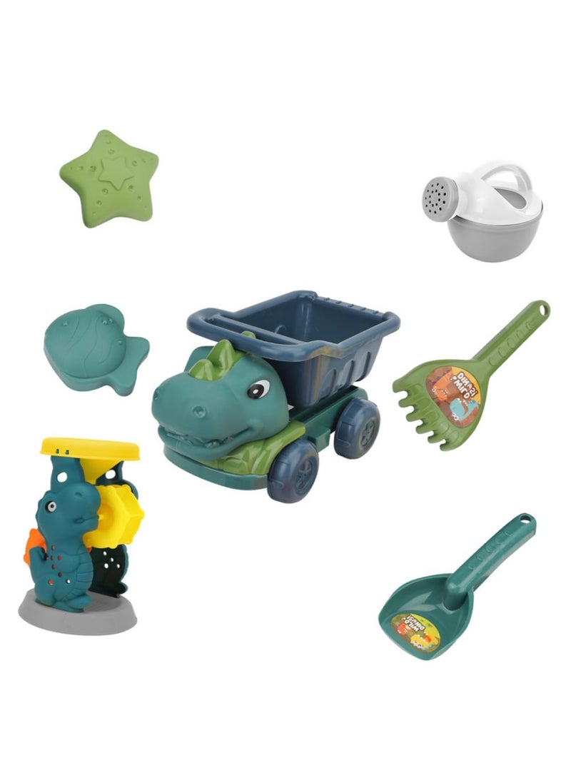 Excefore Dinosaur ATV Sand Building Set,Outdoor Fun with Kids' Truck Carinify Toy, Beach Molds, and Hourglass Plastic,for Beach Play - Image 1