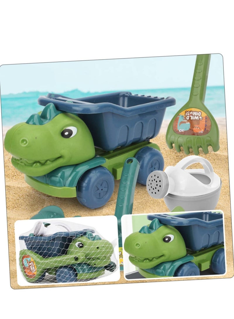 Excefore Dinosaur ATV Sand Building Set,Outdoor Fun with Kids' Truck Carinify Toy, Beach Molds, and Hourglass Plastic,for Beach Play - Image 3