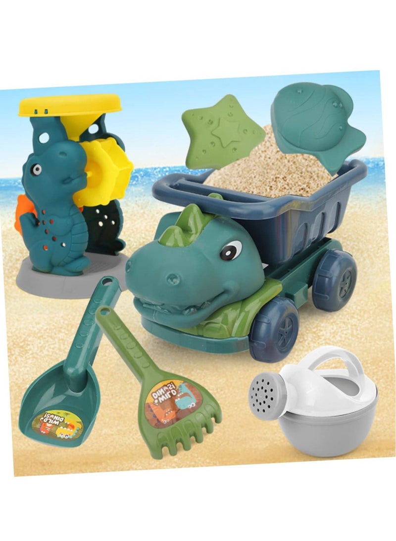 Excefore Dinosaur ATV Sand Building Set,Outdoor Fun with Kids' Truck Carinify Toy, Beach Molds, and Hourglass Plastic,for Beach Play - Image 2