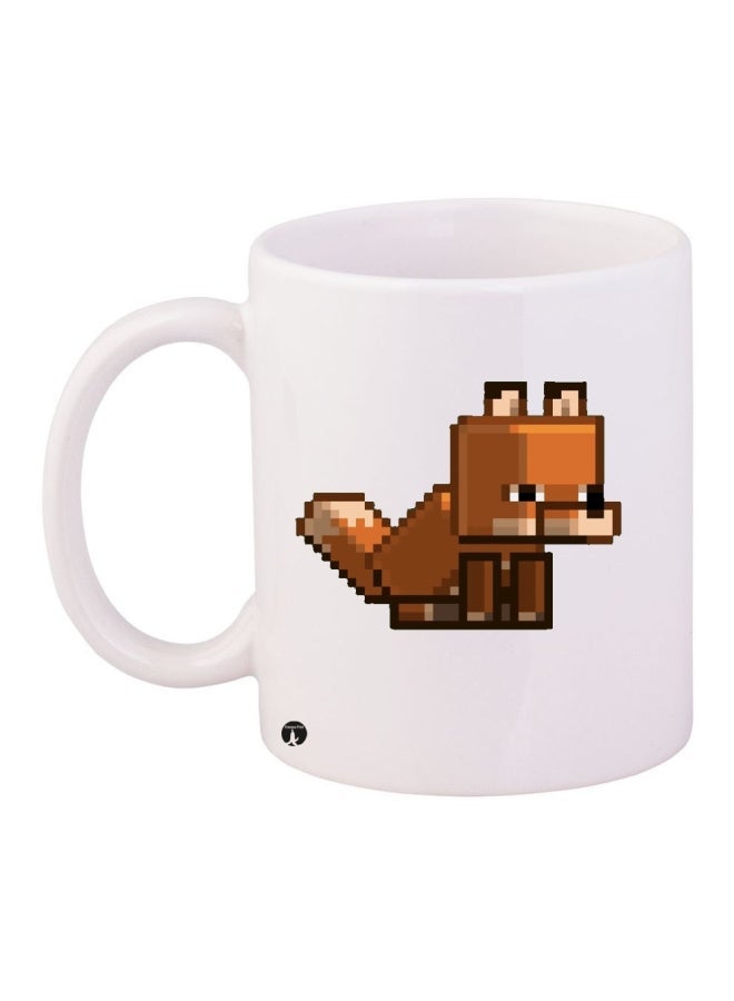 Printed Coffee Mug White/Brown/Beige