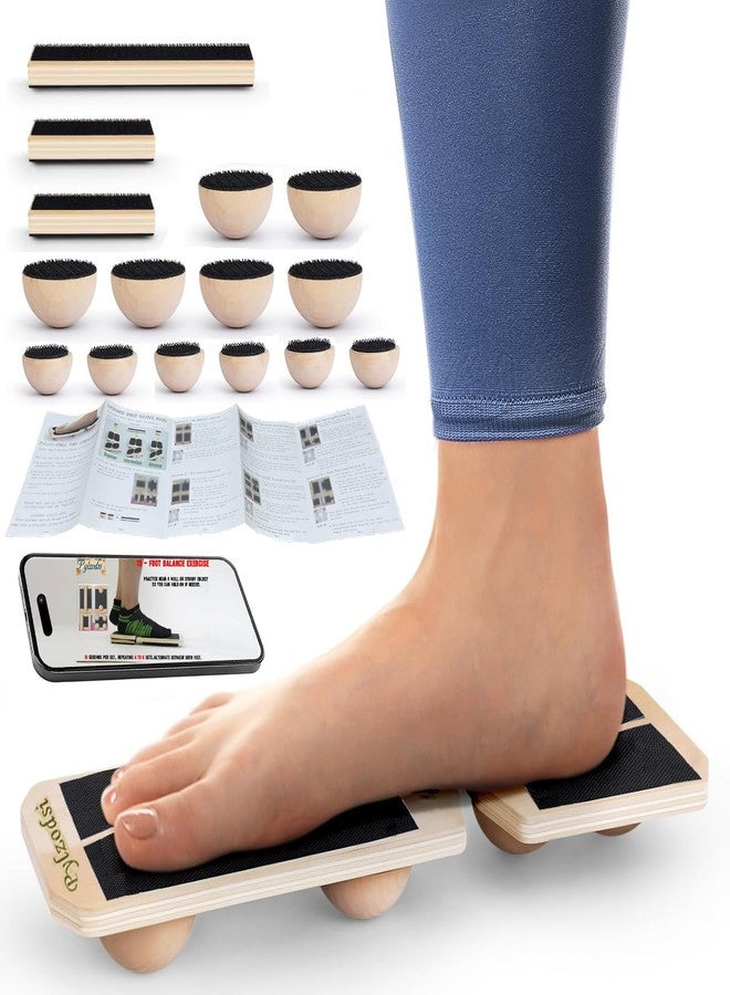 Pylzodsi Ankle Balance Board 3 Optional Levels, Wooden Ankle Strengthener with Physical Therapy Guide for Plantar Fasciitis Relief, Achilles Pain, Posture Corrector, Foot Stretcher, Balance Training - Image 1