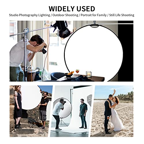 Selens 43 Inch (110cm) Photography Reflector, Collapsible Light Reflector with Carrying Case, 5 in 1 Reflector for Photography Photo Studio Lighting -Translucent, Silver, Gold, White and Black - Image 3