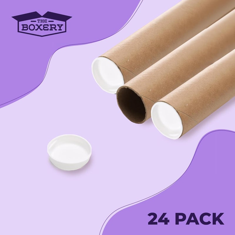 The Boxery Brown/Kraft Shipping, Storage, Posters, Arts, Crafts, Documents, Mailing Tubes 3 inch x 20 inch - 24 PACK, Made in the USA, Reusable and Recyclable - Image 4