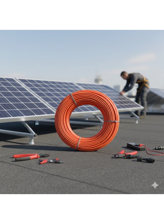 سلك طاقة شمسية تيار مستمر 6 مم² 100 متر أحمر | كابل نحاسي مقاوم للأشعة فوق البنفسجية للألواح الشمسية والمحولات - Image 4