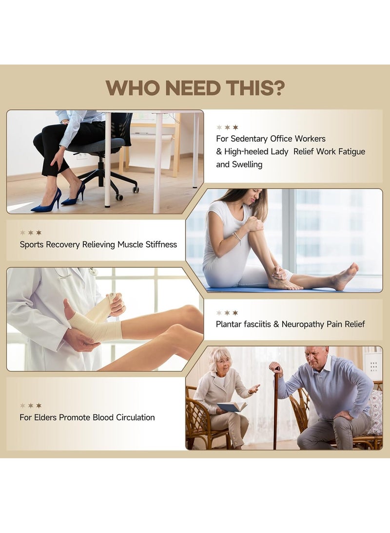 حصيرة تدليك القدم لاعتلال الأعصاب، جهاز تدليك القدمين بتقنية EMS لتحسين الدورة الدموية وتخفيف الألم، آلة تدليك قابلة للطي للقدمين والساقين مع 8 أوضاع و32 مستوى شدة لاسترخاء العضلات، مؤهل لبرامج FSA وHSA. - Image 3