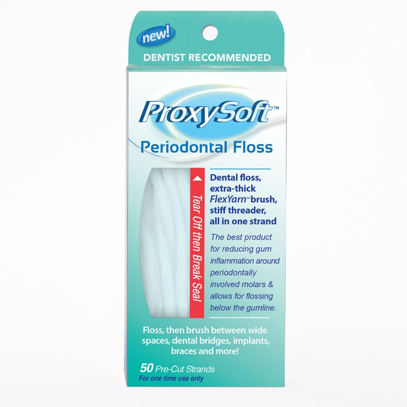 ProxySoft Periodontal Floss, 1 Pack - Dental Floss Threader, Braces Floss and Thick ProxyBrush for Daily Care of Periodontal Disease and Gum Health - Orthodontic Flossers for Braces and Teeth - Image 3