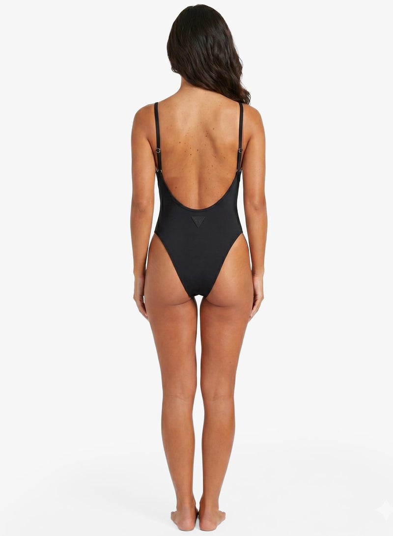 GUESS V-Neck High Leg Swimsuit - Image 3