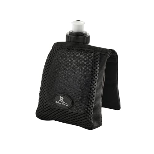 Running Buddy Running Water Bottle Pouch - 4" x 4" Black, 7 oz - Magnetic Water Bottle Holder for Running & Walking - No-Bounce Hydration Pack - Image 1
