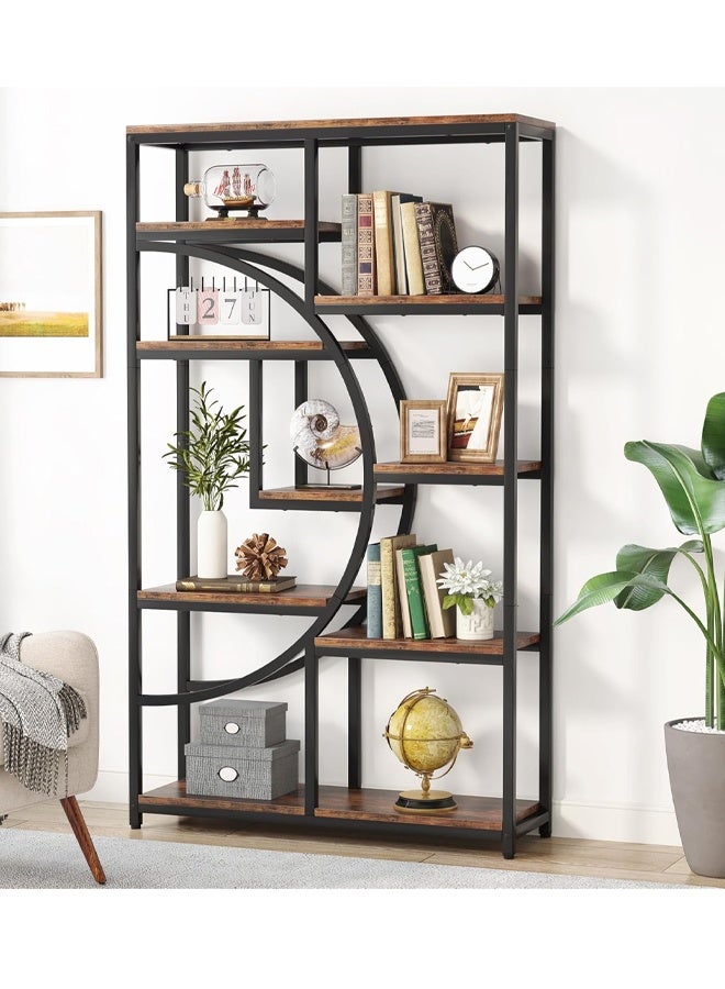 كيكي رفوف كتب طويلة قائمة بذاتها لتخزين الكتب ومتعددة الوظائف لغرفة المعيشة وغرفة النوم والمكتب - Image 1