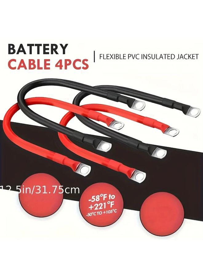 4AWG 24 Inch Battery Cable Set 4 Pack Copper Connectors for Automotive Truck RV - Image 4