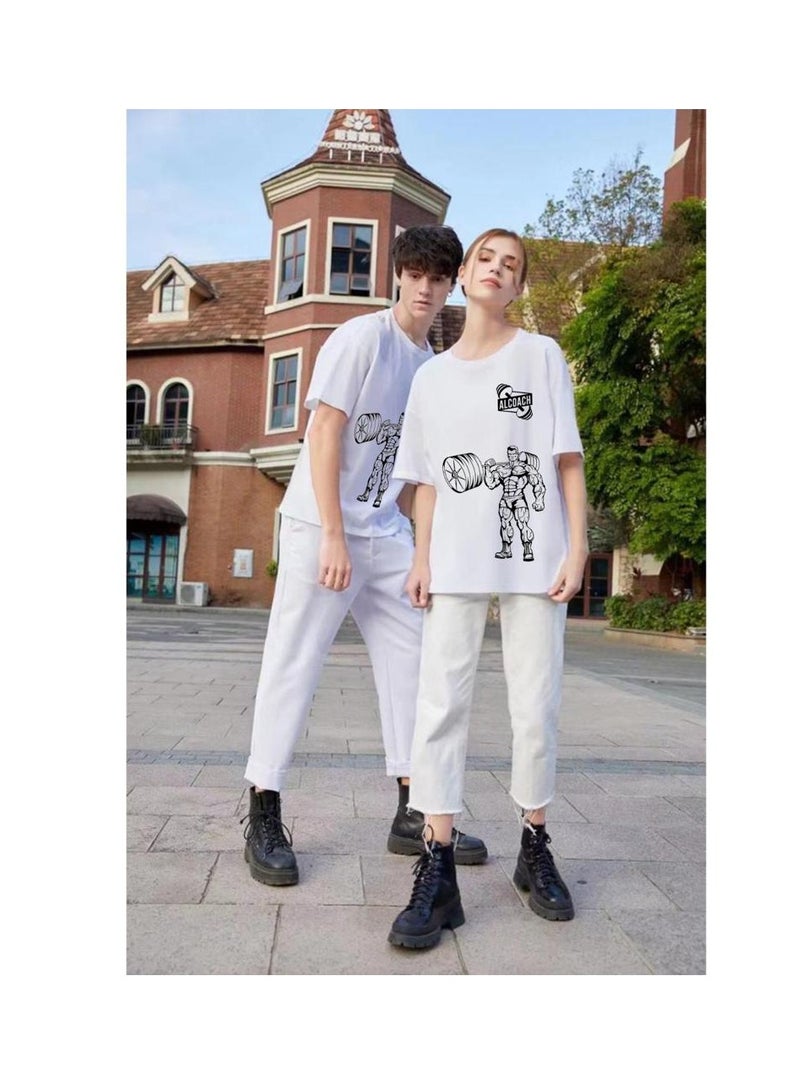 ALCOACH Men's Oversize T-shirt - ALCOACH - NEVER GIVE UP  Printed for exercise, gym and bodybuilding  - Image 5
