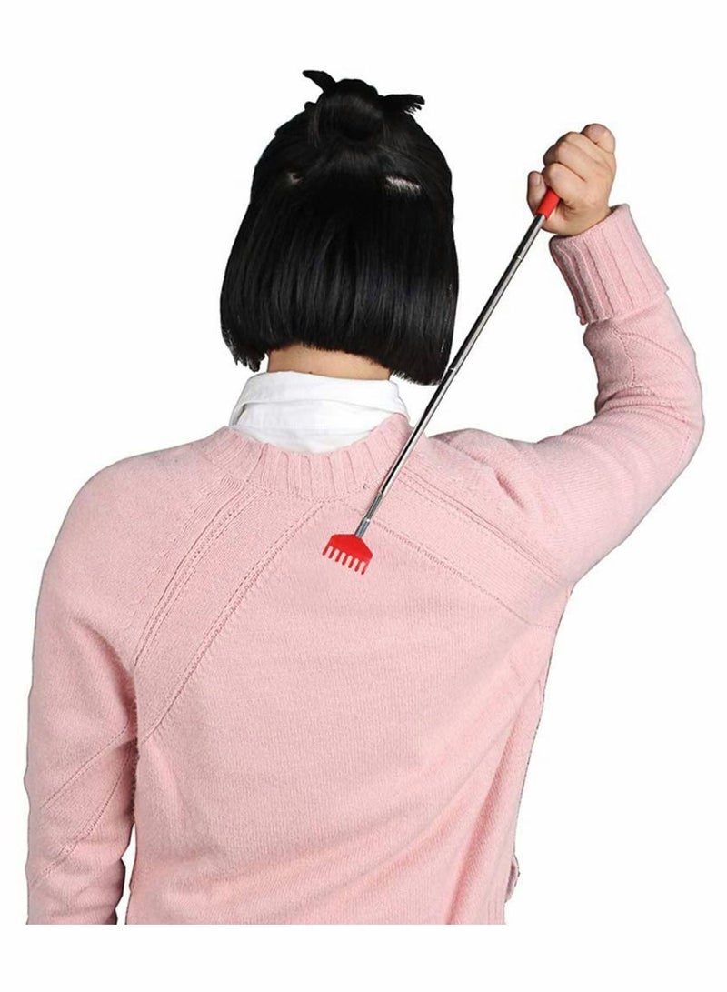 2 Pack Extendable Back Scratcher, Portable Metal Stainless Steel Telescoping Scratcher Tool for Elders Men Women Kids - Image 2