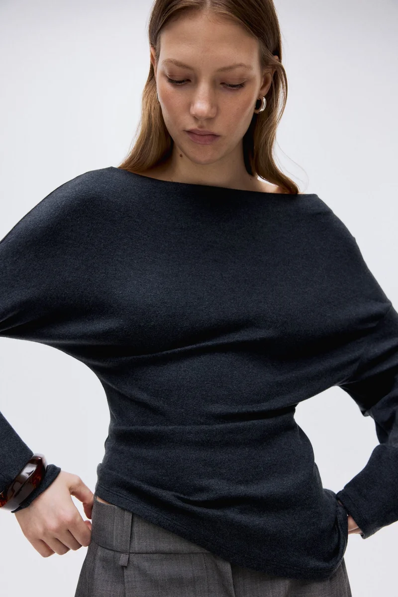 H&M Asymmetric jersey top