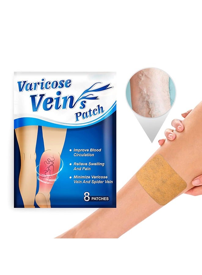 Generic 8 Count Varicose Veins Stickers for Legs, Varicose Vein Healing Patch Plaster  - Image 2