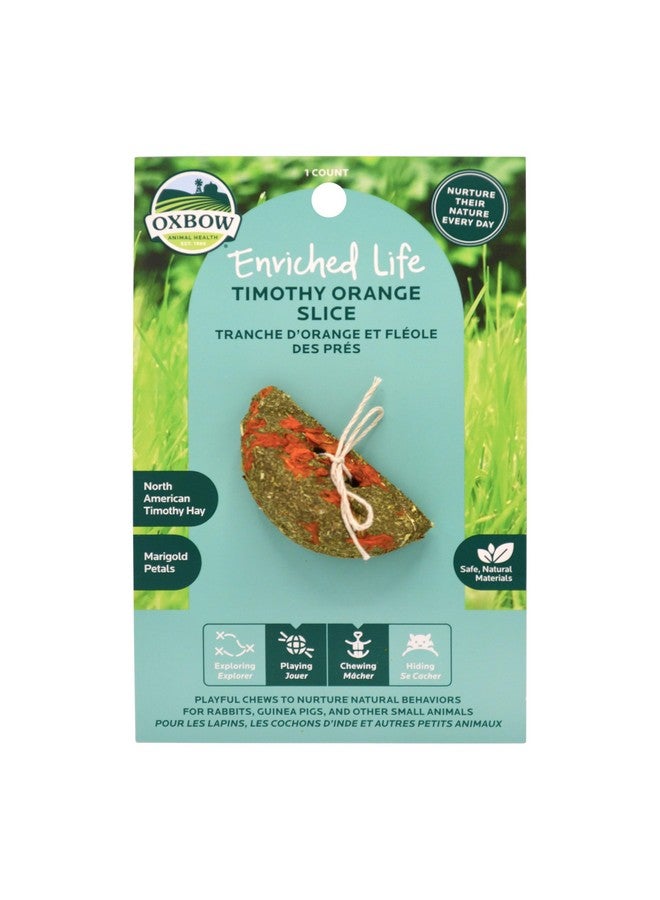 Oxbow Enriched Life Timothy Orange Slice, Playful Chew for Small Animals, Timothy Hay Toy, Chewing Toy for Guinea Pigs, Rabbits, and Other Small Animals, 1 Count - Image 1