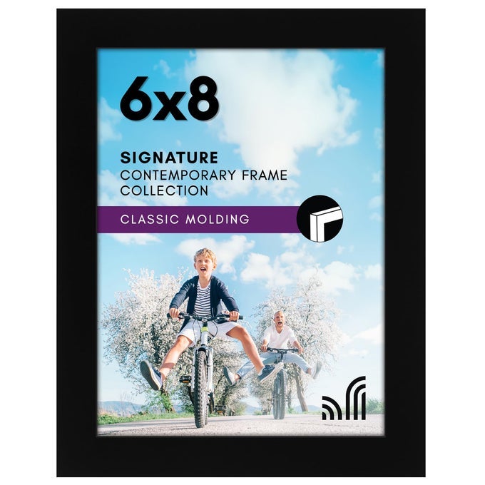 6X8 PICTURE FRAME WITH SHATTERRESISTANT GLASS SIGNATURE COLLECTION GALLERYSTYLE FRAMES MADE OF ENGINEERED WOOD PHOTO FRAME FOR TABLETOP AND WALL DISPLAY BLACK