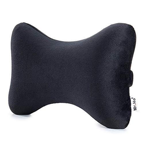 Mr.Ho Car Memory Foam Neck Pillow with Premium Velour Washable Removable Pillow Case for for Car, Travel, Home and Office (Black) - Image 2
