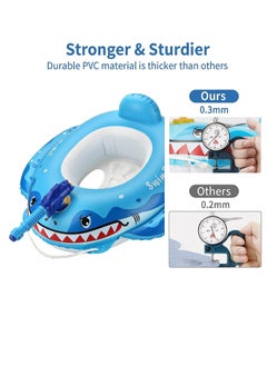 SYOSI Baby Pool Float Free Swimming Baby Inflatable Swim Float Seat Boat Pool Swim Ring for Toddler Shark Baby Swim Floats Ring for Pool Bath Toys for 2-6 years old  - Image 3