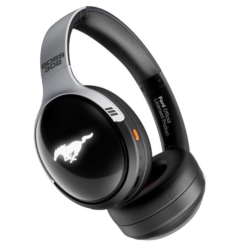 GOBOULT Mustang Thunder Bluetooth Headphones with Upto 70H Playtime, BoomX Technology, Brightness LEDs, 40mm Driver, Zen ENC Mic, BTv 5.4, Type-C Fast Charging, Over Ear Wireless Headphone with Mic - Image 1