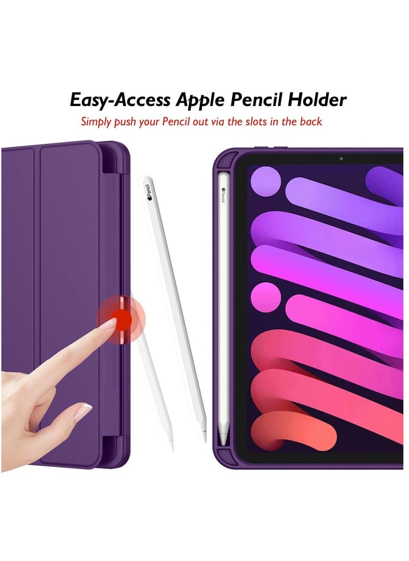 JAJEEK NEW Smart Case with Pencil Holder Compatible with iPad Mini 6, Trifold Stand Smart Case with Soft TPU Back, Auto Wake/Sleep, Dust Proof & Anti-Fingerprint, Heavy Duty Protection - Image 5