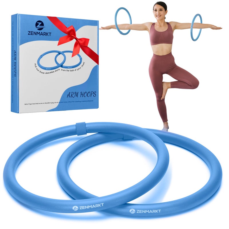 Zenmarkt Weighted Fitness Hoop for Arms Mini Upper Body Exercise Tool to Strengthen Arms and Shoulders Lightweight Design for Fun Home Workouts Blue - Image 3