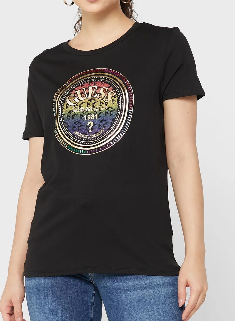 GUESS Crew Neck Graphic T-Shirt