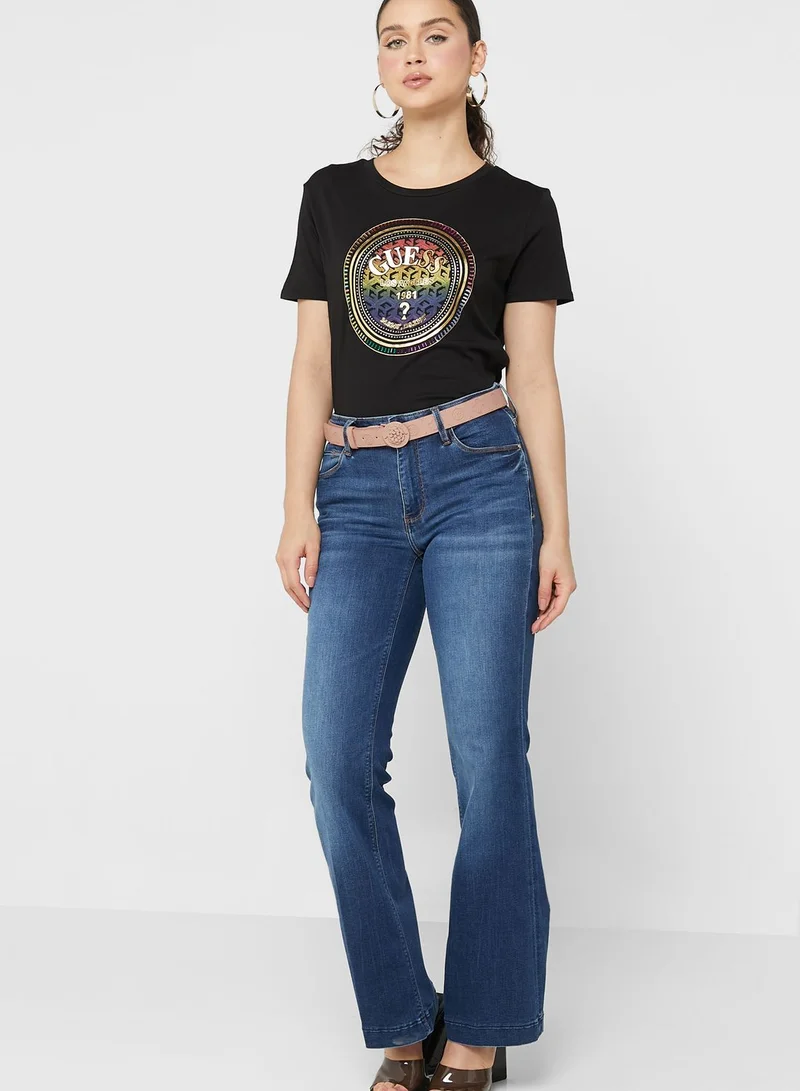 GUESS Crew Neck Graphic T-Shirt