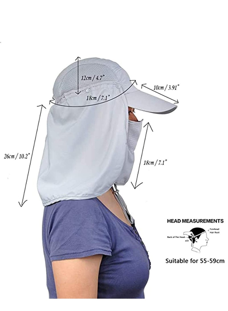SYOSI Women Sun Hat UV Sun Protection Neck Flap Cap Summer Outdoor Sport Wide Brim Hat Free Sunscreen Sleeve for Women & Men - Image 2