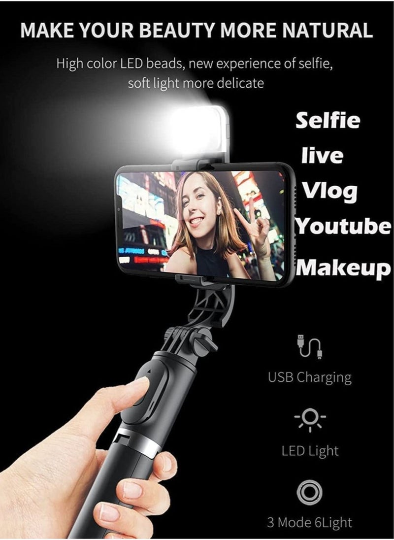 ELTRAZONE Selfie Stick with Light,Long Selfie Stick with Tripod Stand 100cm Plus,Bluetooth Mobile Selfie Stick for Mobile Phone, Makeup,Vlogging,Youtube  - Image 4