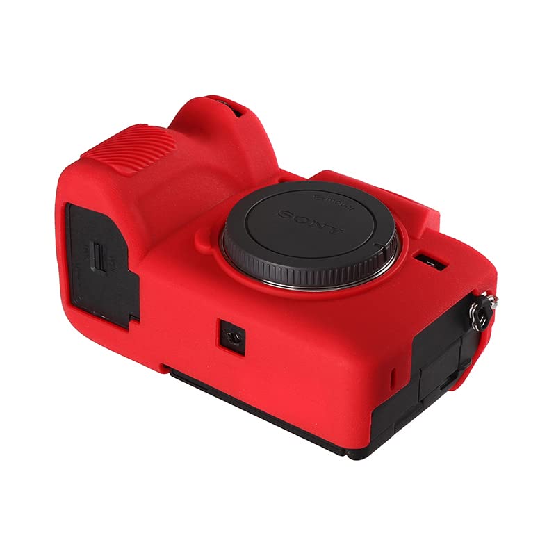STSEETOP Camera Case for Sony A7RV A7R5- Protective Silicone DSLR Skin Cover, Detachable Cage, Shockproof, Dustproof (Red) - Image 4