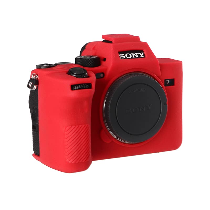 STSEETOP Camera Case for Sony A7RV A7R5- Protective Silicone DSLR Skin Cover, Detachable Cage, Shockproof, Dustproof (Red) - Image 2