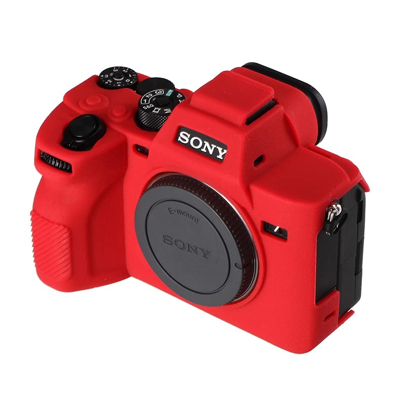 STSEETOP Camera Case for Sony A7RV A7R5- Protective Silicone DSLR Skin Cover, Detachable Cage, Shockproof, Dustproof (Red) - Image 3