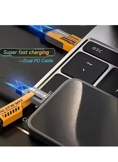 LIVVY 65W 4-in-1 Fast Charging Cable – USB C, USB A, Lightning & Type-C – كابل شحن سريع مضفر بطول 2 متر – Data Cable for iPhone 13/14/15/16, iPad, MacBook, Samsung S24/S23, Android – مع حامل كابل – يدعم PD & QC  - Image 4
