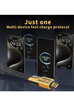 LIVVY 65W 4-in-1 Fast Charging Cable – USB C, USB A, Lightning & Type-C – كابل شحن سريع مضفر بطول 2 متر – Data Cable for iPhone 13/14/15/16, iPad, MacBook, Samsung S24/S23, Android – مع حامل كابل – يدعم PD & QC  - Image 5